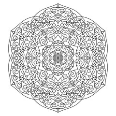 Detailed Floral Mandala Art for Advanced Coloring Pages and Meditative Stress Relief Activities