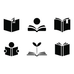 Symbolic journey through literature represented by minimalistic book icons learning and growth with