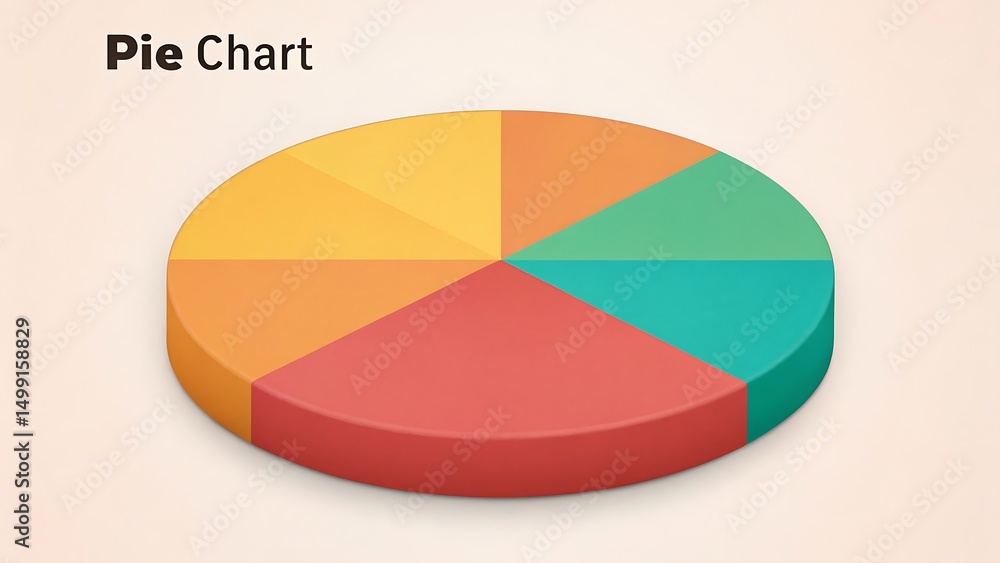 Poster colorful 3d pie chart infographic template for data visualization