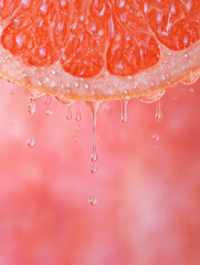 red grapefruit with water drops