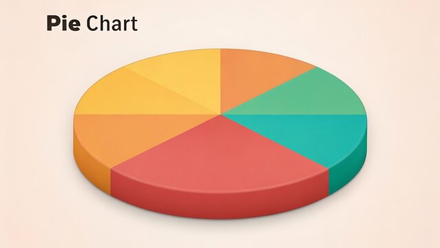 Colorful 3D Pie Chart Infographic Template for Data Visualization