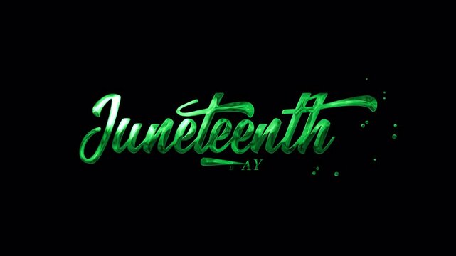 Juneteenth Freedom Day Text Animation. Suitable for greeting cards, Juneteenth Freedom Day celebrations, Great for social media posts with alpha or transparent background