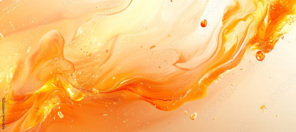Aufkleber fluid gold dynamic waves of abstract liquid forming a soft gentle gradient background.