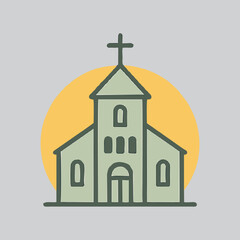 Elegant and meaningful Christian Church logo design featuring a cross symbol, church building silhouette, and soft religious colors. Perfect for churches, ministries, Christian organizations, religiou