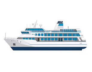 Luxury cruise ship side view