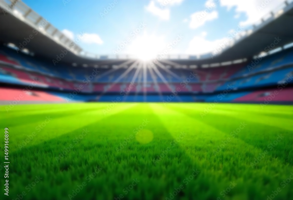 Poster generative ai rendering shows a vibrant stadium on a sunny day ready for a match