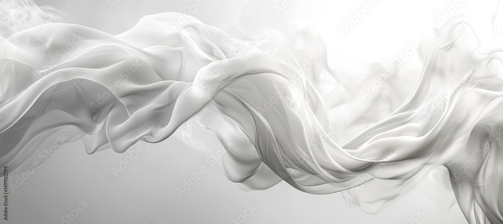 Poster delicate and gentle. fluid, abstract background with dynamic gray waves against monochrome gradient
