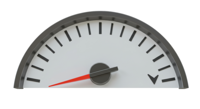 Isolated Half Circle Gauge with Low Indicator