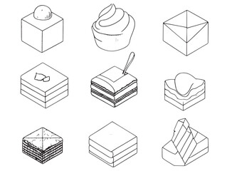 Delicious frosting swirl line art vector illustration