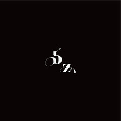 wedding typography initial monogram style and elegant concept BZ organic hairline logo letter