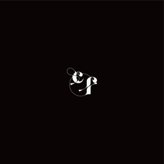 Fototapeta premium wedding typography initial monogram style and elegant concept CF organic hairline logo letter