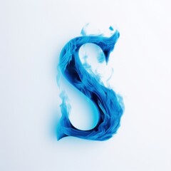 Obraz premium Blue flame letter S font creativity turquoise.