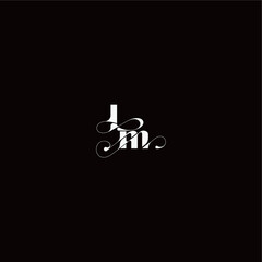 wedding typography initial monogram style and elegant concept LM organic hairline logo letter