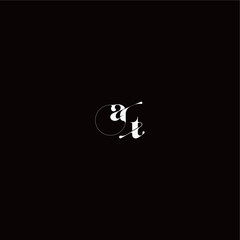 wedding typography initial monogram style and elegant concept AT organic hairline logo letter