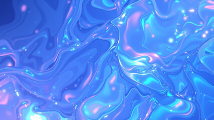 Obraz premium Abstract blue liquid swirls glowing background texture