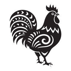 Silhouette Tribal Rooster