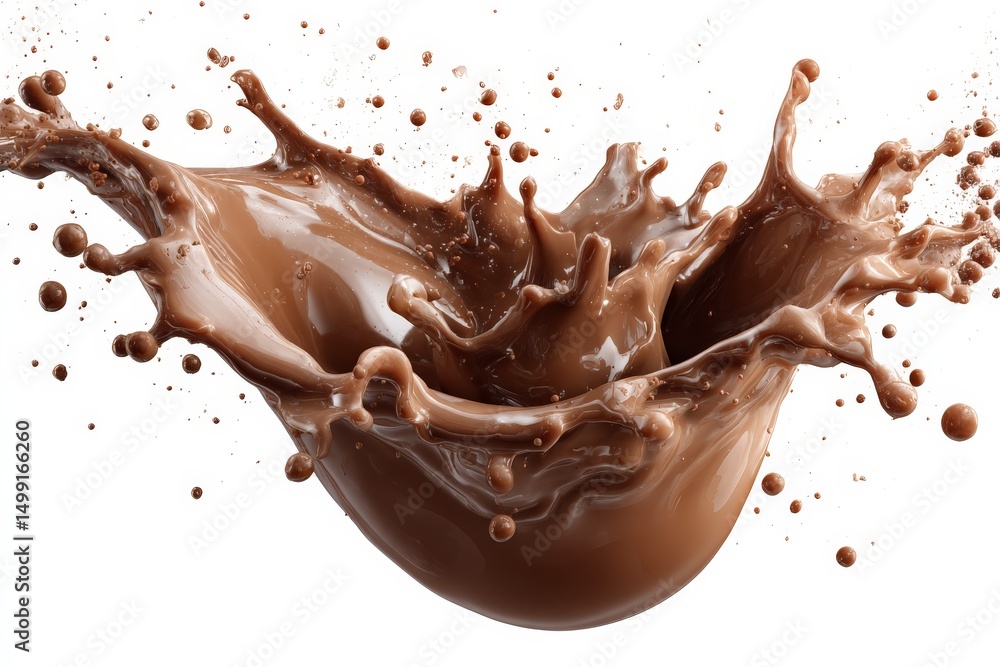 Aufkleber Chocolate splash creates dynamic visuals in a studio setting with controlled lighting and high speed capture