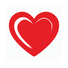 15. Red Love Heart Icon with Hand Drawn Style