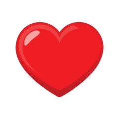 19. Shiny Red Heart Icon in Glossy 3D Style