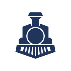 Blue Steam Train Front with Smoke