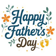 Obraz premium Happy Father's Day Floral Greeting