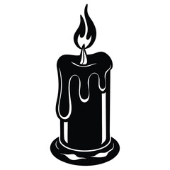 burning candle vector illustration