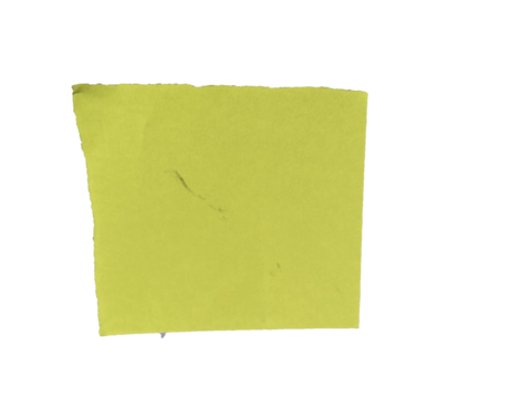 yellow adhesive stationery sticky note with transparent background