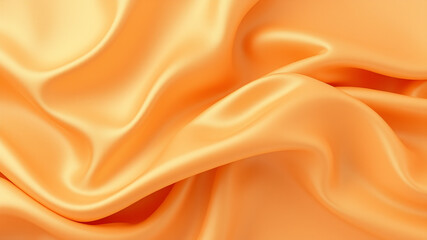 Fototapeta premium Luxurious peach satin fabric draped softly elegant texture background