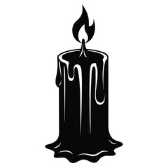 burning candle vector illustration
