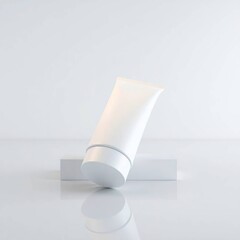 Realistic White Tube Mockup Dynamic Motion and Architectural Color Precision