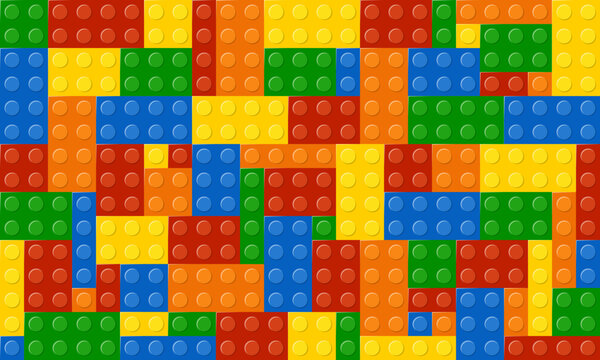 Colorful building blocks toy seamless pattern vector