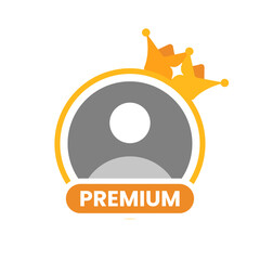 Premium golden avatar frame with royal crown. luxury profile icon vector illustration. for VIP membership, exclusive user profiles, game rewards, social media badges, and elite status recognition