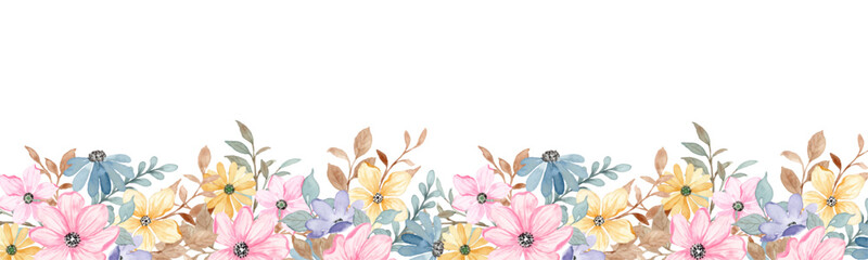 Watercolor flowers background vector for design.