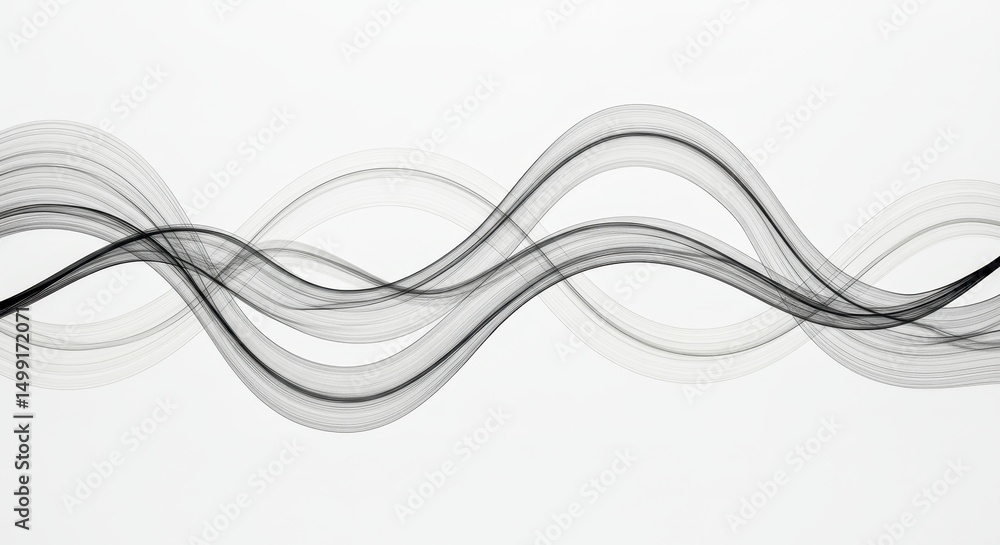 Poster abstract gray wave background seamless flowing lines design