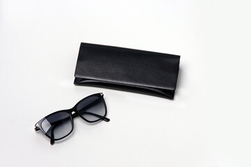
Summer black sunglasses with gradient lenses  on white background