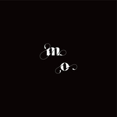 wedding typography initial monogram style and elegant concept MO organic hairline logo letter