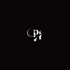 wedding typography initial monogram style and elegant concept PI organic hairline logo letter