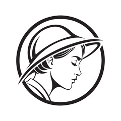 Elegant Woman in Hat Profile Silhouette