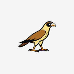 Obraz premium Minimal Hawk Bird Silhouette Vector – Elegant High-Contrast Walking Pose Illustration on White Background