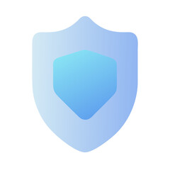 Clean flat-style shield icon with gradient tones, commonly used to represent protection, safety, or cybersecurity.
