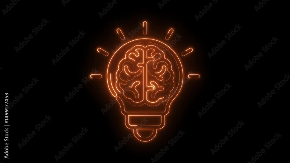 Aufkleber glowing brain and lightbulb combination symbolizing ideas innovation intelligence and artificial int