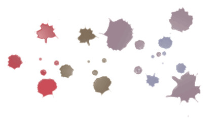 Small and large drops of different watercolor paste paint.