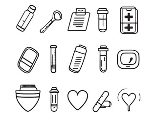 Clean Health Checklist Linear Illustration for Medical Use