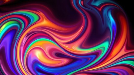 Fototapeta premium Vibrant swirling abstract colorful liquid paint design