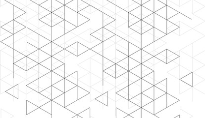 Isometric shape blocks and triangles on white background