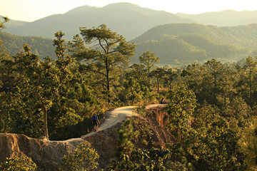 Scenic landscape of Pai Canyon a famous sunset viewpoint at Mae Hong Son Province, Thailand