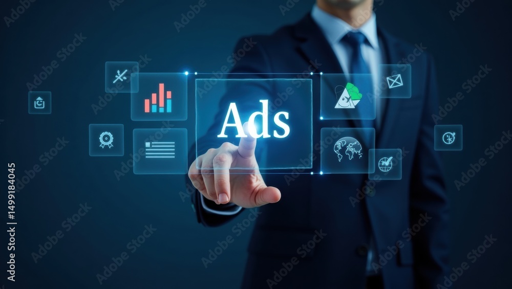 Aufkleber person interacting with a digital interface displaying the word 