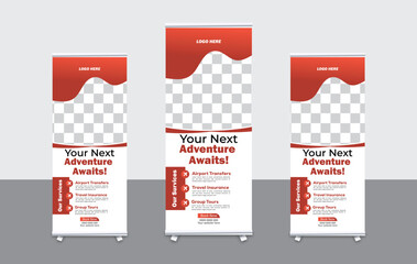 Travel Rollup Banner Design vector file