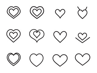 Hand drawn abstract heart shape line art vector image