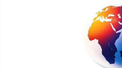 Abstract globe illustration showcasing continents with vibrant colors on a white background